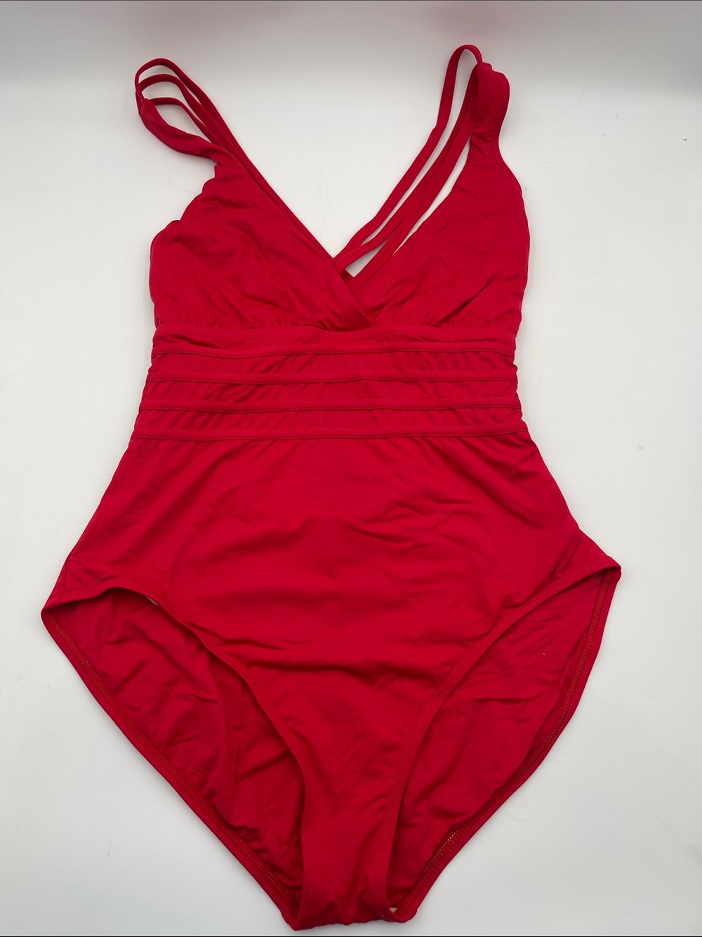 La Blanca Bright Red One-Piece Swimsuit with Double Straps